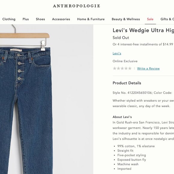 Levi's Premium Wedgie Straight High Rise Jeans - Picture 8 of 16